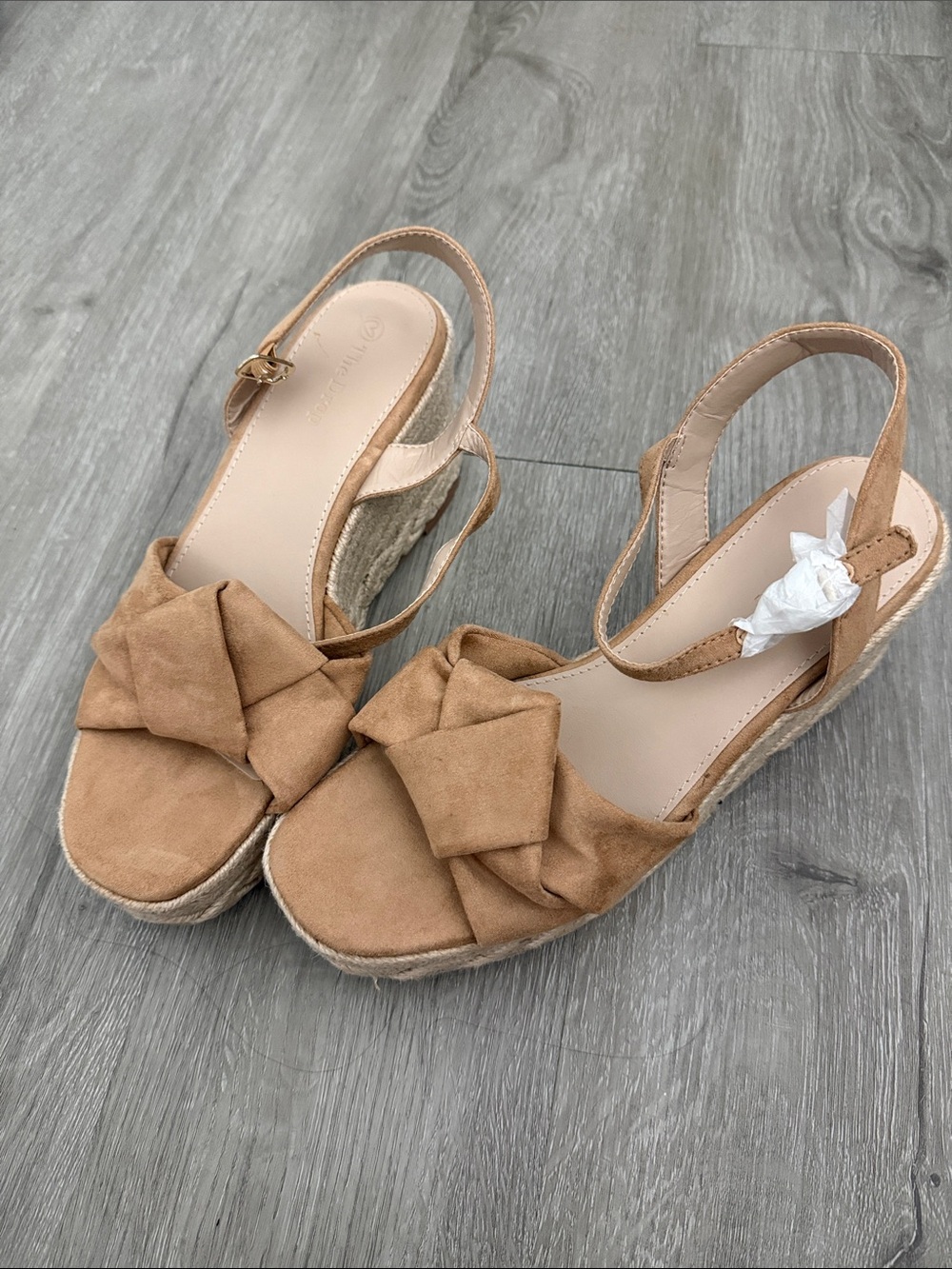 Platform Espadrille Wedge Sandals Amazon The Drop, Size 8 BRAND NEW, Tan - Picture 14 of 14